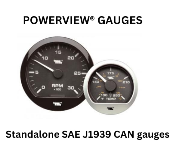  A set of standalone SAE J1909 CAN gauges used for real-time vehicle performance monitoring